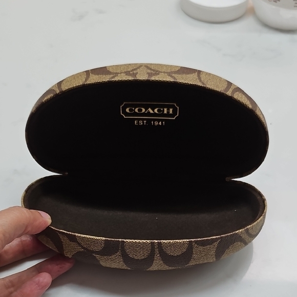 Coach Brown Patterned Glasses Case - Picture 1 of 7